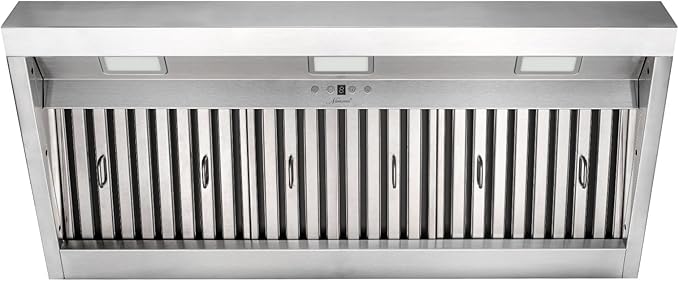 Range hood, 42 Inch Range Hood Insert with 1200 CFM Powerful Suction, Ultra Quiet Ducted Stainless Steel Kitchen Stove Vent Hood with Dimmable LED Lights, Timer, 4-Speed Touch Control