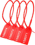 1000 Plastic Tamper Seals Fire Extinguisher Tags Numbered Zip Ties Pull Tite Security Tags Disposable Self-Locking Safety Ties (Red)