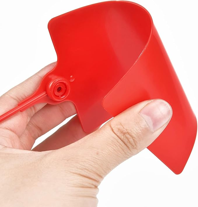 50 Pcs Durable Plastic Shipping Tags with Marker Pen Security Seals Sticker Labels,Waterproof Blank Luggage Tag for Packages, Logistics, Inventory, Travel(Red,50pcs)