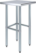 AmGood Stainless Steel Work Table Open Base | NSF Kitchen Island Food Prep | Laundry Garage Utility Bench (20" Long X 20" Deep)