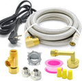 Universal Dishwasher Installation Kit,12 Ft Stainless Steel Dishwasher Hose,Burst Proof Water Supply Line with 3/8" Compression Connections