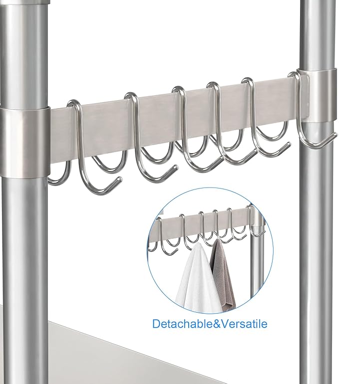 HARDURA Stainless Steel Prep Table with Drawer 24" x 48" NSF Heavy Duty Bench with Undershelf, Hook and Galvanized Legs for Commercial Food Prep