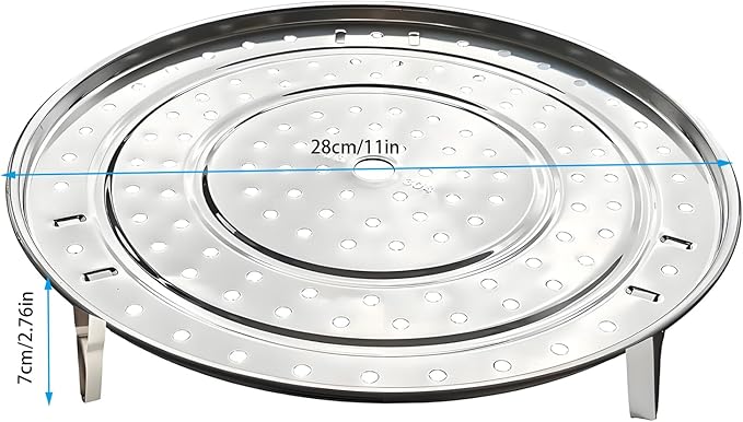 Steamer Rack, 11" / 28cm 304 Stainless Steel Removable Legs Multifunction Steaming Stand Holder Rack for Steamer Pot Pans