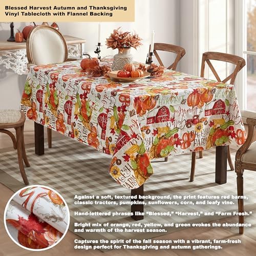 Newbridge Thanksgiving Blessed Harvest 52 x 70 Inch Rectangle Tablecloth