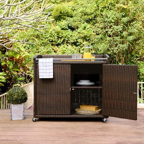 Teamson Home Veronica Portable Outdoor Bar Cart