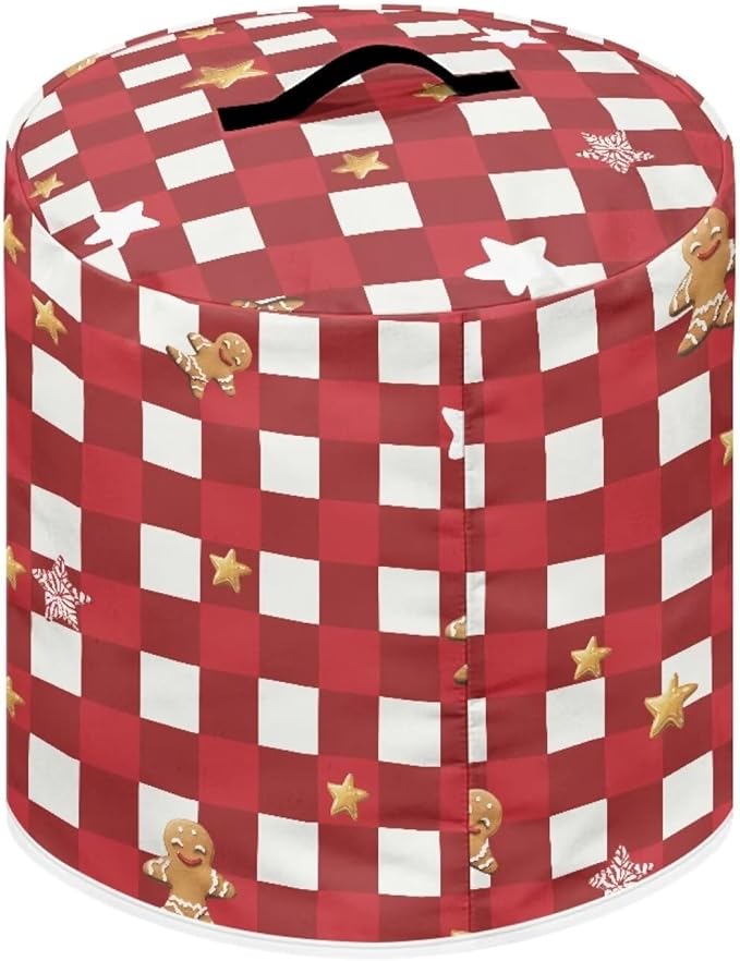 Christmas Plaid Dust Cover Instant Pot and Extra Accessories Dust Proof Easy to Clean Pressure Cooker Cover Electric Appliance Cover Air Fryer Accessories with Storage Pocket Size L
