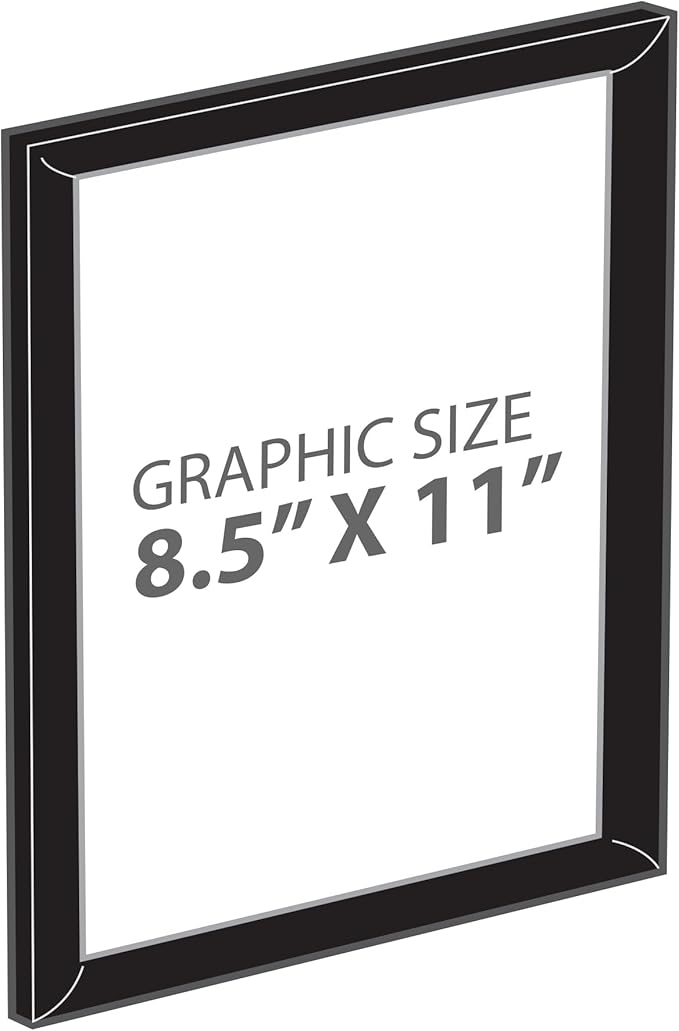 Azar Displays 300336-BLK-4PK Wall Mount Plastic Snap Poster Frame 8.5" x 11" Portrait/Landscape Sign Holder Frame, 4-Pack