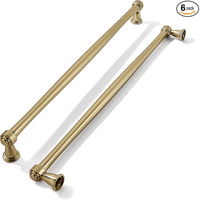 khtumeware 6 Pack 10 Inch(256mm) Champagne Bronze Cabinet Pulls Champagne Brass Kitchen Cabinet Handles Kitchen Cabinet Hardware for Cupboard Drawer Handles Dresser Pulls