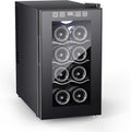 8 Bottle Beverage Refrigerator Mini Wine Cooler with Fast Cooling Thermoelectric Wine Cabinet Cellar for Women Men Gifts Bar Apartment
