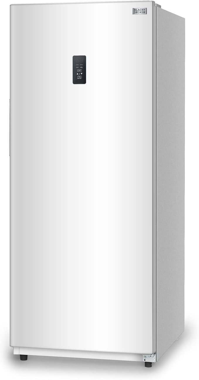 BLACK+DECKER 14 Cu. Ft. Convertible Freezer Refrigerator, Upright Freezer with Glass Shelves, ENERGY STAR rated, Frost Free, BUC1400XW, White