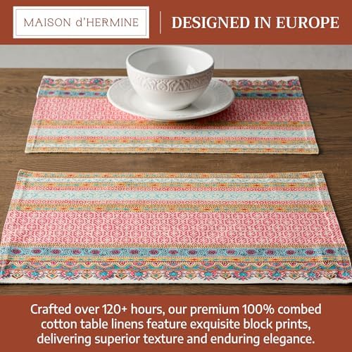 Maison d' Hermine Placemats Set of 4 Reusable 100% Combed Cotton (13"x19")