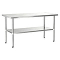 COOLCHEF Stainless Steel Work Table 30 x 72 Inch, NSF Commercial Prep Table with Undershelf, Heavy Duty Food Prep Workstation