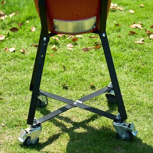 Rolling Cart for Kamado Joe Junior 13.5" Grill Stand for Kamado Joe Accessories with Heavy Duty Locking Caster Wheels Powder Coated Steel Rolling Outdoor Cart for Kamado Joe Junior Grill Stand