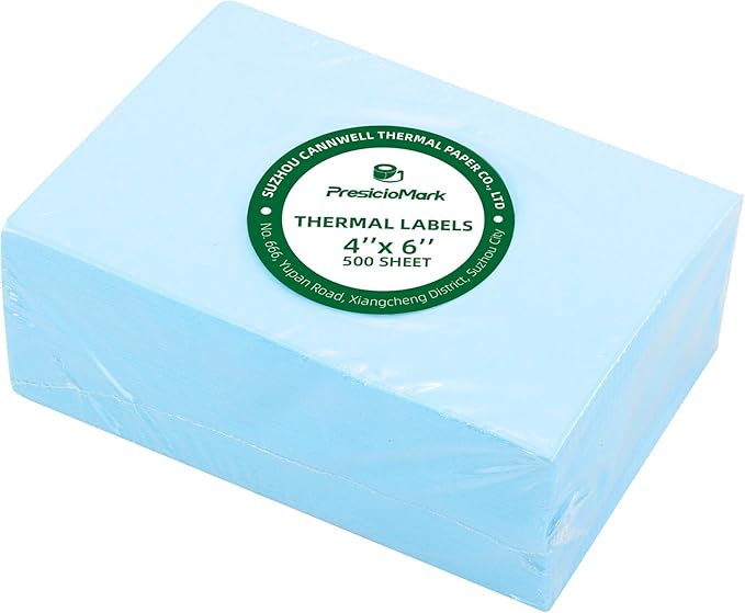 500 Fanfold 4" x 6" Direct Thermal Labels Shipping Labels with Perforated Line,Commercial Grade,Permanent Adhesive for Rollo, Zebra, Jadens, Nelko, Munbyn, Phomemo