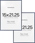 Homeforia 15x21.25 Navy Blue Puzzle Frame, High End Metal 15 x 21.25 Picture Frames without Mat, 21.25x15 Thin Poster Frame for Wall, 15 by 21.25 Puzzle Photo Frame, Tempered Glass, Wall Kit, Set of 2