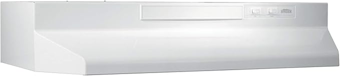 Broan-NuTone F402411 Exhaust Fan for Under Cabinet Two-Speed Four-Way Convertible Range Hood Insert with Light, 24-Inch, White on White
