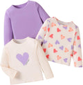 3 Pack Toddler Girls Shirts Long Sleeve Shirt for Girls Tees Kids Tshirts Clothes Fall Tops T-Shirt 2-8 Years
