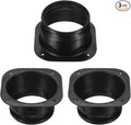 PATIKIL 4 Inch Duct Connector Flange, 3Pack Plastic Straight Pipe Flange Dryer Vent Connector for Air Heating Cooling Ventilation HVAC System, Black