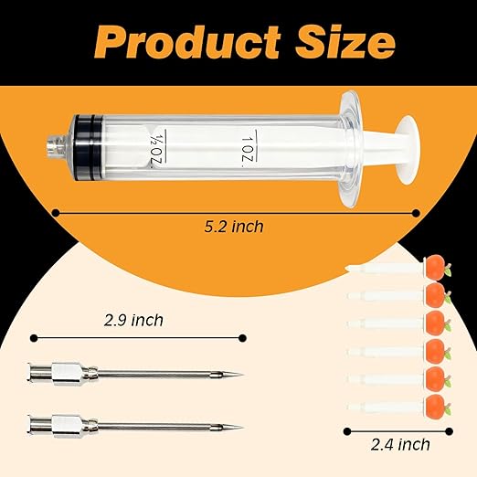 CloudHand Meat Turkey Pop Up Timer & Flavor Injector Set, Turkey Thermometer Disposable Chicken Beef Cooking Meat Thermometers & Timers, Pops at 175°F–180°F Pack of 6