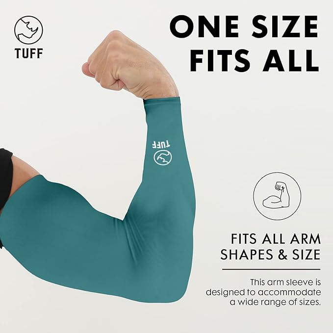 TUFF Compression Cooling Arm Sleeves - UPF 50 Arm Sleeves for Men & Women…