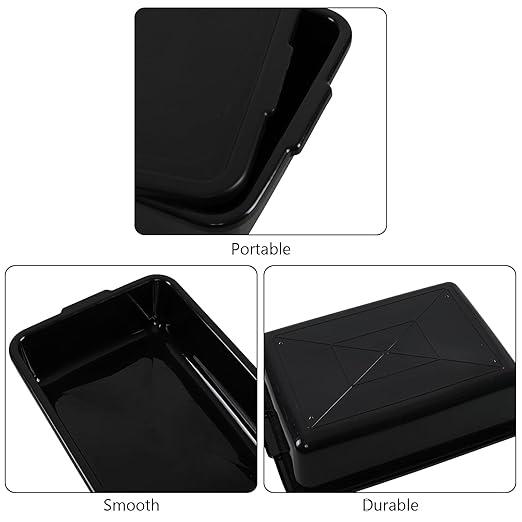 13 L Commercial Bus Tubs with Lid, Plastic Bus Box, 3 Packs, Black
