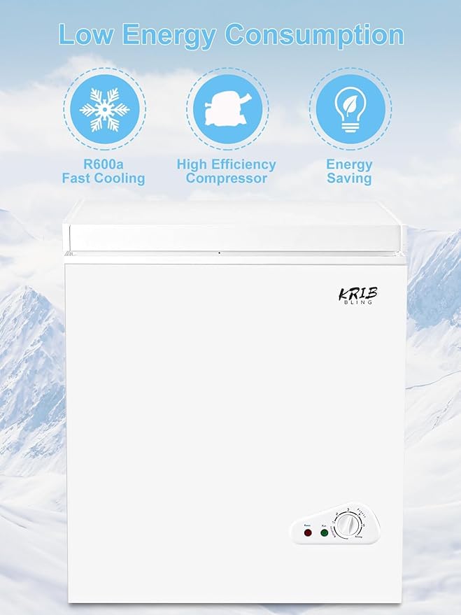 Chest Freezer 7.0 Cu.Ft Mini 7 Gears Temperature Control Compact Deep Freezer with Top Open Door and Removable Storage Basket White