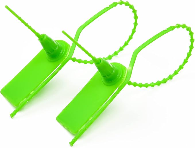 500 PCS Plastic Tamper Seals Pull Tight Security Seals Tags Breakaway Seals Numbered Zip Ties Disposable Self-Locking Ties for Fire Extinguisher, Tear Off Type, 210mm Length