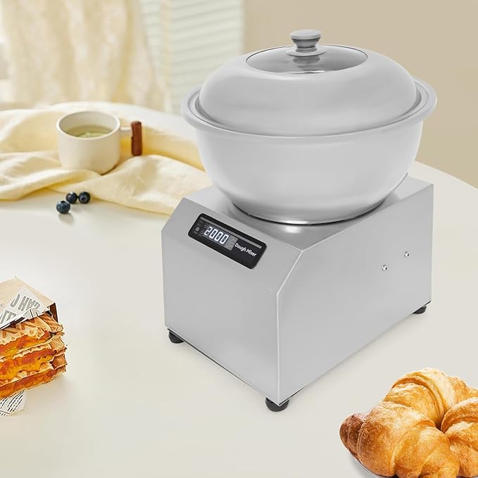 Dough Kneading Machine, Commercial Dough Maker, 1500W Electric Dough Maker, Large Capacity Flour Mixer with Time Setting & Dual Rotation Stand Mixers for Bakeries Canteen Restaurant