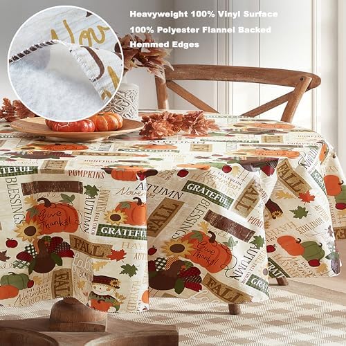 Newbridge Thanksgiving Fall Hayride 60 x 84 Inch Oval Vinyl Tablecloth