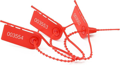 1000 PCS Plastic Tamper Seals Pull Tight Security Seals Tags Breakaway Seals Numbered Zip Ties Disposable Self-Locking Ties for Fire Extinguisher, Tear Off Type, 210mm Length