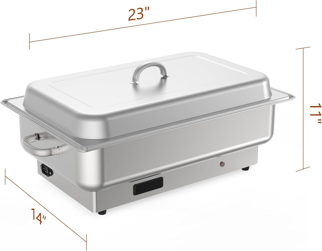 Electric Chafing Dish,Food Warmer and Servers, 2 x 4.5QT Rectangular Half-Size Stainless Steel Chafing Dish Set with Temperature Control Display for Parties, Catering, Festivals