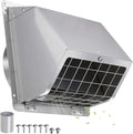 4" Dryer Vent Cover Outside,Stainless Steel Outdoor Dryer Vent Cover for 4 in Pipe,Exterior Wall Vent Cover Cap Dryer Exhaust Vent Cover Outlet for House/Range Hood,Dryer Vent Kit with Screen&Damper