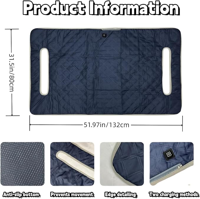 Golf cart Heated seat Cover, Non-Slip and Waterproof Winter Golf cart seat Cushion, Three Temperature Settings, Four-Zone Heating, External Power Supply/Power Bank Heating Options