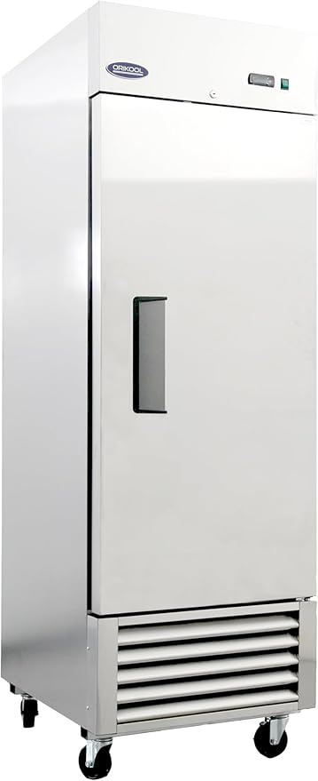 27" Commercial Refrigerator 23 Cu.ft with 1 Door Reach-In Refrigerators Stainless Steel ETL Approved，for Restaurant Kitchen Home Bar Shop 33-40°F
