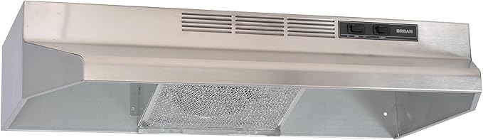 BROAN F403004 Broan(R) 30-Inch Convertible Under-Cabinet Range Hood, 160 CFM, Stainless Steel