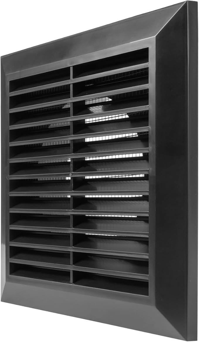 Repa Market 4 Inch (Opening) Black Air Vent Cover - Plastic Fresh Air Intake Vent for Round Duct - Register Vent Cover with Mesh Screen - Wall or Ceiling HVAC Return Air Register - Modern Soffit Vents