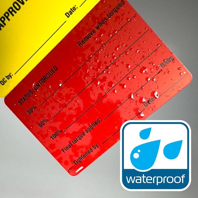 INCOM Manufacturing 4-Stage Flange Management Tags, Heavy Duty All-Weather DuraPly™, Waterproof and Tear-Resistant, 2.75 inch x 7.9 inch, 25 Pack, TG8034PT