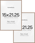 Homeforia 15x21.25 Mocha Puzzle Frame, High End Metal 15 x 21.25 Picture Frames without Mat, 21.25x15 Thin Mocha Poster Frames for Wall, 15by21.25 Puzzle Photo Frames, Tempered Glass, Wall Kit, Set of 2