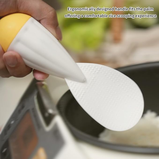 Never-Fall Rice Spoon with Reinforced Handle Design – Self-Standing Base & Non-Slip Grip for Mess-Free Serving