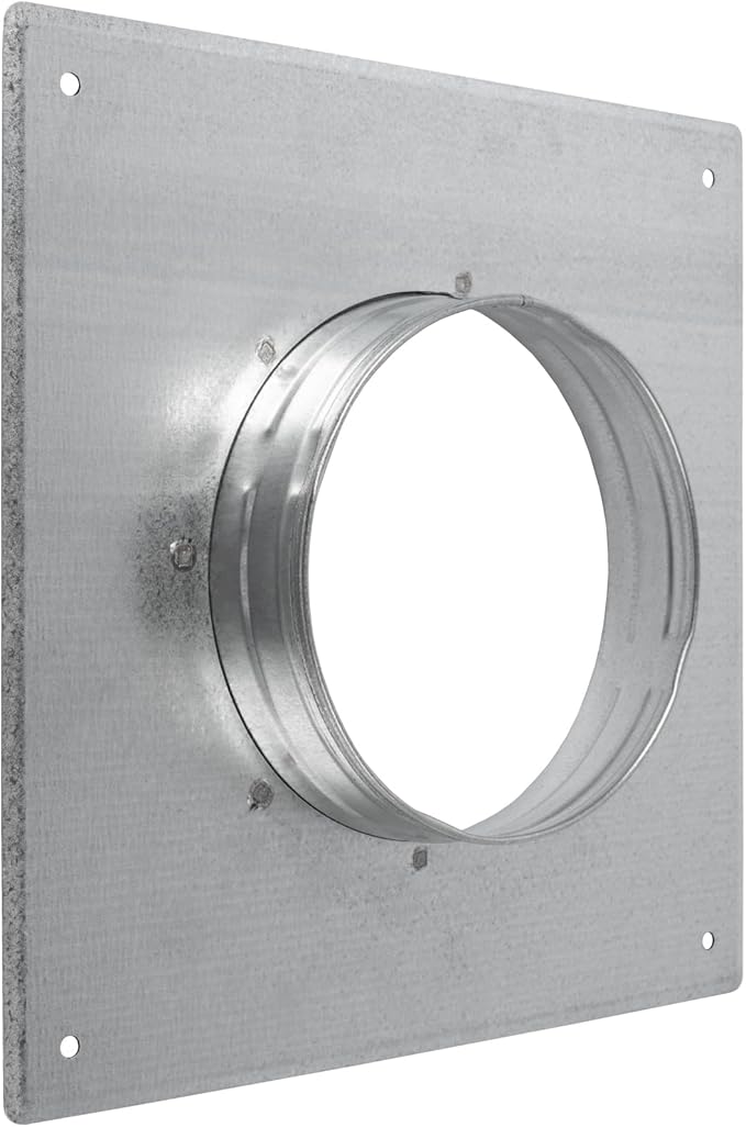 Repa Market 5 Inch Round Duct Flange/Galvanized Steel Vent Connector Plate/Wall or Ceiling Mount Adapter/for Dryer Hose & HVAC/Heavy Duty Air Return, Heating Cooling Exhaust Ventilation Cover