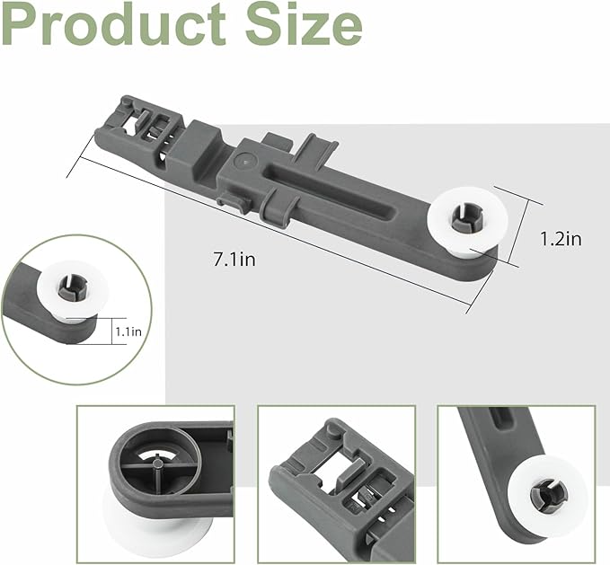 4 Pack W10571738 Dishwasher Dishrack Adjuster and Wheel Assembly Replacement For Whirlpool, Maytag, KitchenAid