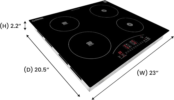 Equator 24-inch Electric Hybrid Cooktop with 2 Induction & 2 Ceramic Burners Dual Cooking Modes for Flexible, Fast, and Efficient Cooking Sleek Built-in Design