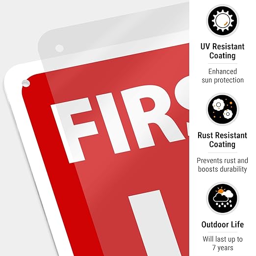 First Aid Kit Sign, (SI-1040) 10x14 Inches, Rust Free .040 Aluminum, Fade Resistant, Made in USA
