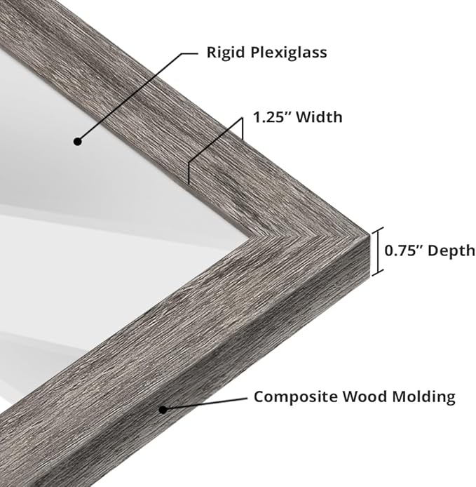 wallsthatspeak 5x7 Gray Barnwood Picture Frame for Puzzles Posters Photos or Artwork