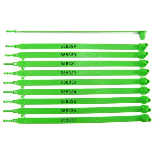 Leadseals(R) 100 PCS Green Tite-Lock Plastic Tractor Truck Trailer Door Seal Tamper Evident Security Tags Numbered Safty Disposable Locks for Trailer Logistics Shipping Transport