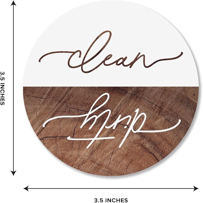 ThreeKin Clean/Dirty Magnet for Dishwasher, Kitchen Gadget Gift, Easy-to-Read Strong Magnetic Indicator Sign for Home Decor and Organization