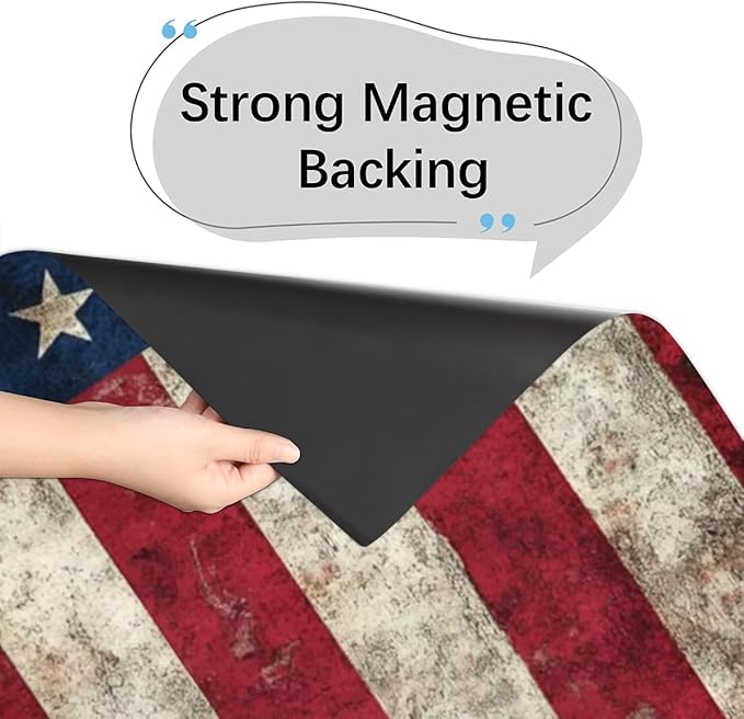 Amrican USA Flag Dishwasher Magnet Cover for Door Front, Dishwasher Panel Decal Vintage Reuseable Refrigerator Magnet Cover Decal Fridge Stickers Home Decor, 23 x 26 Inch