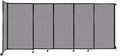 Wall-Mounted Sliding StraightWall Room Divider | Adjustable Widths | Locking Wheels | Room Separator | Up to 11'3" Wide x 5' Tall Cloud Gray Fabric Panels