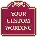 Custom Decorative Sign, Personalized Metal Sign for Business, Driveway, Home, Airbnb, Office Door Plaque,Burgundy Background Sign, 24x24 Inches, ACM, Fade Resistant, Made in USA by Sigo Signs