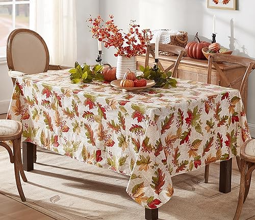 Newbridge Thanksgiving Rustic Acorn & Leaf 60x102 Inch Rectangle Tablecloth